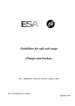 Guidelines for safe seal usage -Flanges and Gaskets