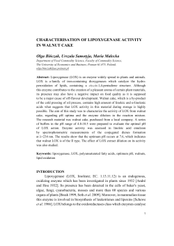 CHARACTERISATION OF LIPOXYGENASE ACTIVITY IN WALNUT