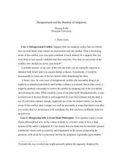 Disagreement and the Burdens of Judgment