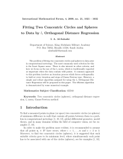 Fitting Two Concentric Circles and Spheres to Data by l1 Orthogonal