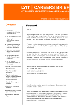 LYIT | CAREERS BRIEF