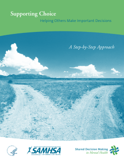 Supporting Choice: Helping Others Make Important Decisions &ndash; A