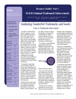 Combating Counterfeit Trademarks and Goods