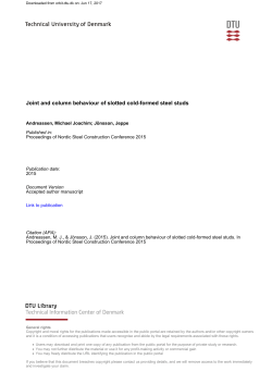 Joint and column behaviour of slotted cold-formed steel