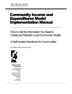 Community Income and Expenditures Model Implementation Manual
