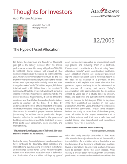 The Hype of Asset Allocation - Alex. Brown | Raymond James