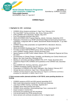 CORDEX progress report - World Climate Research Programme