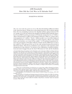 AHR Roundtable How Did the Civil War in El Salvador End?