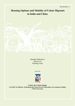 Housing Options and Mobility of Urban Migrants