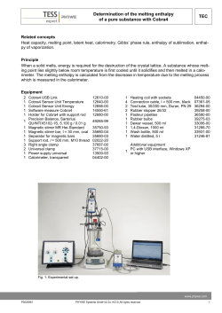 TEC Determination of the melting enthalpy of a pure substance with