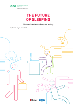 the future of sleeping - Gottlieb Duttweiler Institute