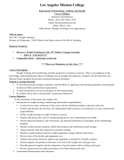 Kin 350-1 Weight Training - Los Angeles Mission College