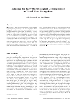 Evidence for Early Morphological Decomposition in Visual Word