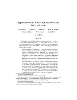 Hypercontractivity, Sum-of-Squares Proofs, and their