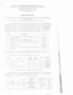 Conduct of Deptt. Exam for Confirmation of Staff Car Driver