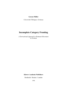 Incomplete Category Fronting