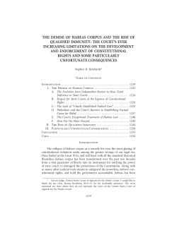 The Demise of Habeas Corpus and the Rise of Qualified Immunity