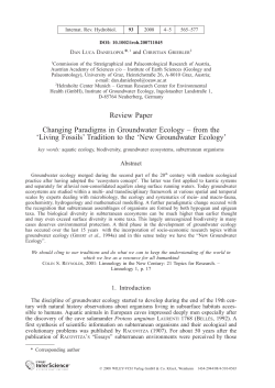 Review Paper Changing Paradigms in Groundwater Ecology – from