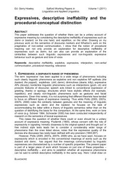 Expressives, descriptive ineffability and the procedural