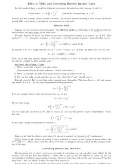 extra handout on effective yield