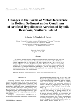 Changes in the Forms of Metal Occurrence in Bottom Sediment