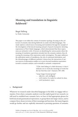 Meaning and translation in linguistic fieldwork