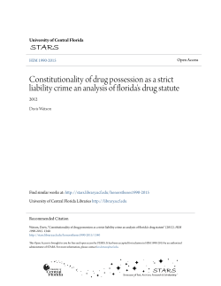 Constitutionality of drug possession as a strict liability crime