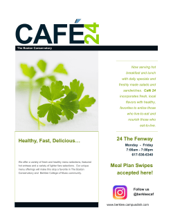 Healthy, Fast, Delicious… 24 The Fenway Meal Plan