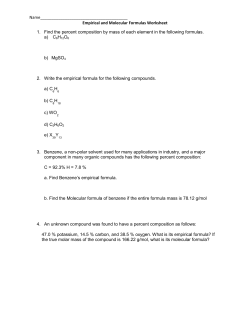 Empirical and Molecular Formulas Worksheet