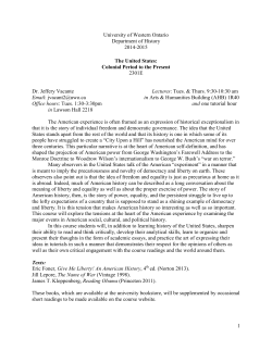 Colonial Period to the Present 2301E Dr. Jef