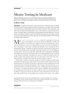 Means-Testing In Medicare