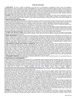 TERM AND CONDITIONS - The Clorox Company