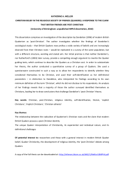 Katherine A. Mellor, Christian Belief in the Religious