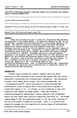 Altered DNA conformations detected by mung bean nuclease occur