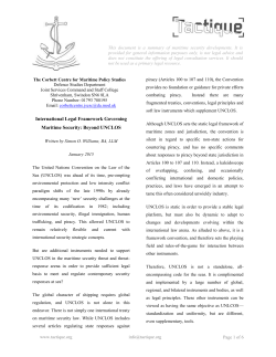 International Legal Framework Governing Maritime Security: Beyond