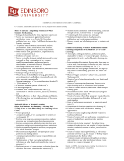 Direct (Clear and Compelling) Evidence of What Students Are