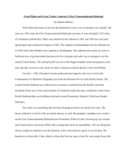 Great Plains and Great Trains: America`s First Transcontinental