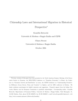 Citizenship Laws and International Migration in Historical