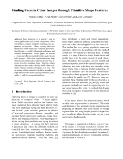 Finding Faces in Color Images through Primitive Shape Features