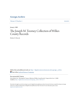 The Joseph M. Toomey Collection of Wilkes County Records