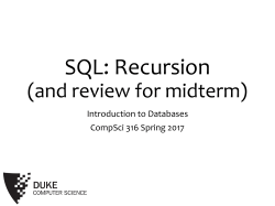 SQL: Recursion