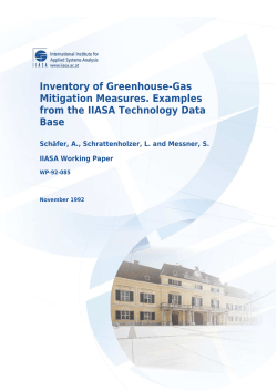 Inventory of Greenhouse-Gas Mitigation Measures. Examples from