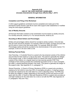 Use of the Child Support Guidelines