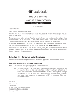The JSE Limited Listings Requirements