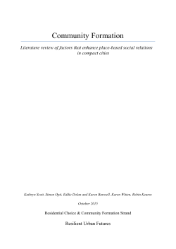 Community formation: Literature review of factors that enhance