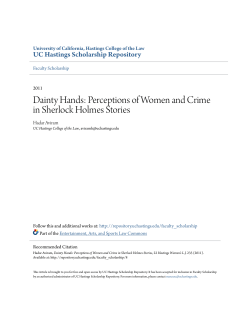 Dainty Hands: Perceptions of Women and Crime in Sherlock