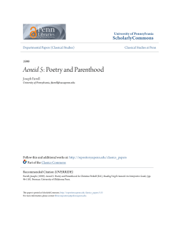 Aeneid 5: Poetry and Parenthood - ScholarlyCommons