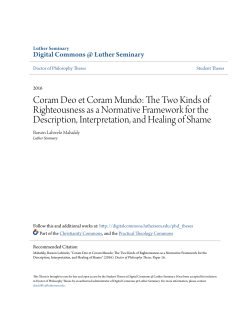 Coram Deo et Coram Mundo: The Two Kinds of Righteousness as a