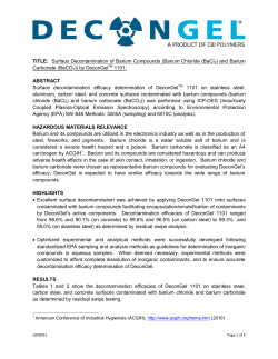 Barium Compounds Decontamination
