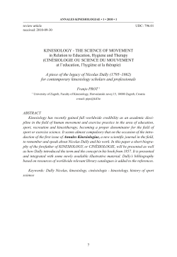CIN&Eacute;SIOLOGIE OU SCIENCE DU MOUVEMENT at l